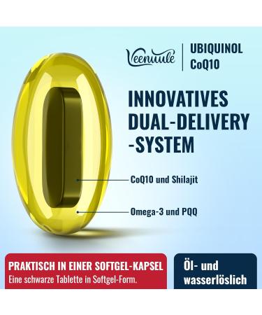 Ubiquinol CoQ10 600 mg Soft Capsules With Shilajit Extract 300 mg Omega-3 150 mg PQQ 20 mg - Dual Delivery System - Improved Absorption (60 Units (Pack of 1)) - Buy Online on GoSupps.com