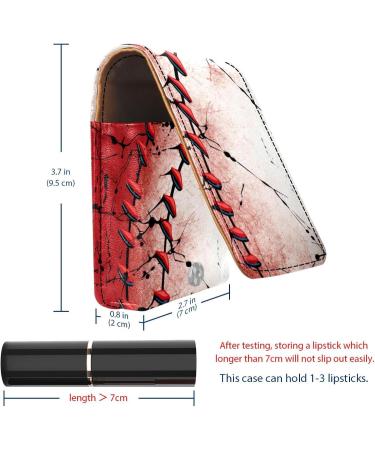 Travel Lipstick Organizer Case | Portable Makeup Bag with Mirror | Baseball Texture D989a8reci - Shop Now for International Shipping - Buy Online on GoSupps.com