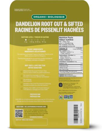 FGO Organic Dandelion Root Loose Tea - 1lb Resealable Bag | Raw & Pure from Bulgaria | 200+ Cups | 100% Natural - Buy Online on GoSupps.com
