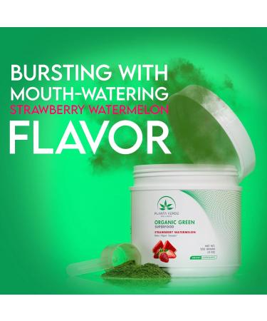Organic Green Superfood Powder - Strawberry Watermelon Flavor for Detox & Energy Boost (30 Servings) - Buy Online on GoSupps.com
