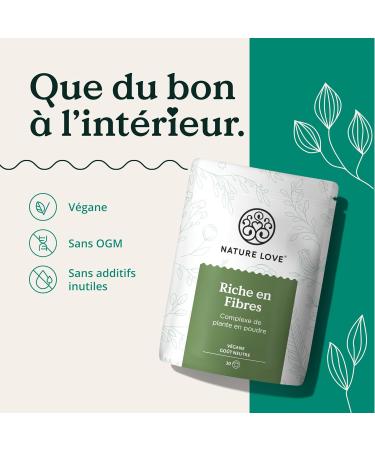 NATURE LOVE Rich in fibers - 450 g of powder - organic quality fibers: flea seed husks acacia fibers inulin oat fiber etc. - ideal with intestinal treatment - vegan controlled in the laboratory - Buy Online on GoSupps.com