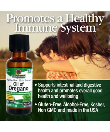 Nature's Answer Oil of Oregano Leaf - Supports Healthy Intestinal & Digestive Function - Promotes Overall Wellness - Gluten-Free, Alcohol-Free & Preservative-Free - 1oz - Buy Online on GoSupps.com