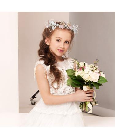 Healeved Flower Crown Headband - Flower Pearl Hair Accessories for Girls Wedding Flower Headband for Bridal Women Girls Wedding Party - Festival Hair Accessories - Buy Online on GoSupps.com