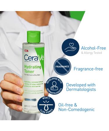 CeraVe Hydrating Toner for Face with Hyaluronic Acid, Niacinamide, and Ceramides - Non-Alcoholic Formula for Sensitive Dry Skin - 6.8 Fl Oz - Buy Online on GoSupps.com