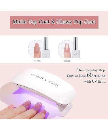 DANNI & TONI Semi Cured Gel Nail Polish Strips - Glitz Collection | Salon-Quality Manicure Stickers in Peach Puff with Colourful Shimmer - 28 Stickers - Buy Online on GoSupps.com