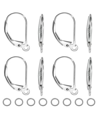 TOAOB 8pcs 925 Sterling Silver Leverback French Earring Hooks Hypoallergenic Dangle Earwire Findings 16x9mm with Jump Rings for Jewelry Making - Buy Online on GoSupps.com
