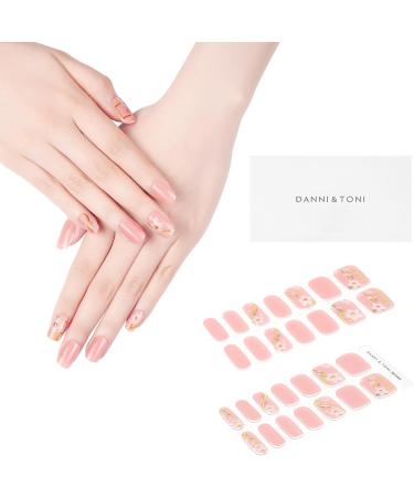 Danni & Toni Half Hardened Gel Nail Foils - Pink Flower Gilding Shiny UV Gel Nail Design Self-Adhesive Wraps - 28 Stickers - Flourish DE - Buy Online on GoSupps.com