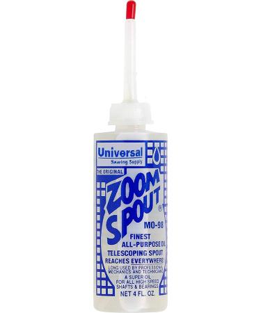Universal Sewing Machine Oil in Zoom Spout Oiler Lily White Oil (Stainless)  for Sewing Machines, Textile Machinery and Parts (12 Bottles)