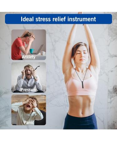 Stainless Steel Breathing Pendant Natural Healing Necklace for Stress Relief - Black - Buy Online on GoSupps.com