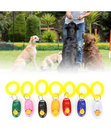 Chacerls Dog Clicker 7pcs Pet Dog Cat Puppy Adjustable Wrist Clicker Trainer Training Guide with Rubber Ring
