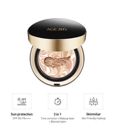 AGE 20's Signature Foundation Cushion Pact #21 Light Beige + Green Tone Up Base - Buy Online on GoSupps.com