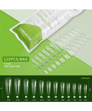 FEIlei Long Coffin Fakes Nail Tips Acrylic Press on Nails Clear Artificial False Nails - Buy Online on GoSupps.com