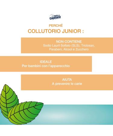 Pasta del Capitano Mint Sweet Baby Mouthwash - Alcohol-Free 100% Made in Italy 400ml - Kids Oral Care Cavity Protection Ages 6+ - Buy Online on GoSupps.com