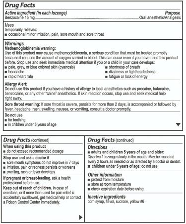 Bactimicina Sore Throat Lozenges Extra Strength Oral Analgesic - Fast Relief with Benzocaine, 18 Count - Buy Online on GoSupps.com