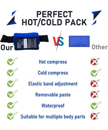 3-Piece Hot & Cold Gel Ice Packs Set for Injuries - Reusable with Adjustable Straps for Arms, Shoulders, Knees, Legs, Back - Joint & Muscle Pain Relief - Buy Online on GoSupps.com