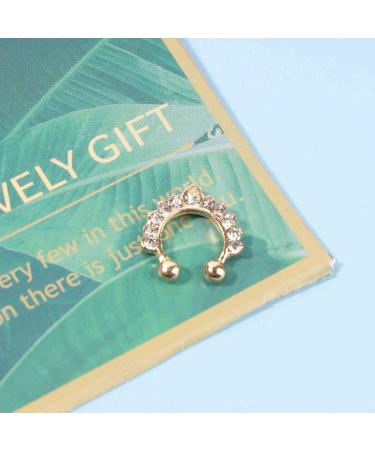 Boho Crystal Ear Cuff Earrings | Gold CZ Pave Conch & Rhinestone Hoops | Non-Pierced Jewelry for Women & Girls - Buy Online on GoSupps.com