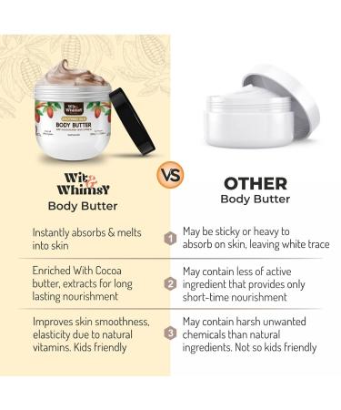 Wit & Whimsy Soothing Silk Body Butter Intense Moisturizer with Cocoa Butter & Caffeine | Ayurvedic Skin Care for All Skin Types 200GM (7.05Oz - Buy Online on GoSupps.com