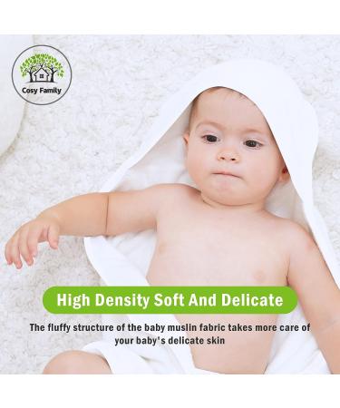 3 Pack Bamboo Baby Hooded Towels - Ultra Soft Unisex Bath Towels for Babies - Newborn Essential - Highly Absorbent Toddler Towels in White - Buy Online on GoSupps.com