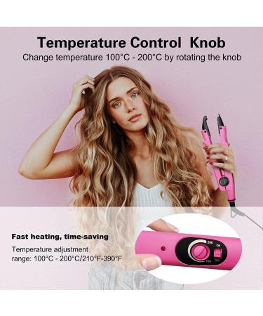 janelove Professional Hair Extensions Iron Fusion Heat Connector Pre Bonded Hair Extensions Iron Kit Tool UK Plug 210 F-390 F Temperature Adjust (Pink) - Buy Online on GoSupps.com