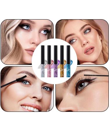  Zestivra Glitter Mascara for Women - 5x Lengthening Mascara Smudge-Resistant Eyelash Primer Ideal for Cosplay Weddings Stage Performances and Parties - Buy Online on GoSupps.com
