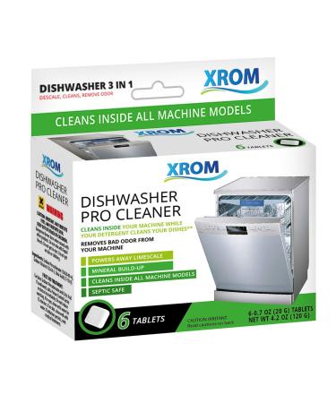 XROM High Efficiency Natural Dishwasher Cleaner and Descaler Removes Odors  Hard Water Stains Powerful Descaling 6 Treatments. Original Scent - Buy Online on GoSupps.com