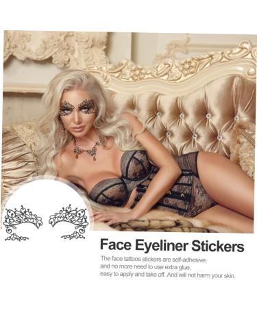 Beavorty 10 Pairs lace eye stickers black stickers black eyeliner pen stickers halloween eye liner hollow 13x6.5cmx2pcs Blackx2pcs - Buy Online on GoSupps.com