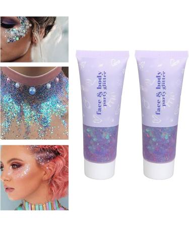 Brilliant Purple Face and Body Glitter Gel Long-Lasting Shimmer for Festivals & Parties | Multi-Color Cosmetic Makeup - Buy Online on GoSupps.com