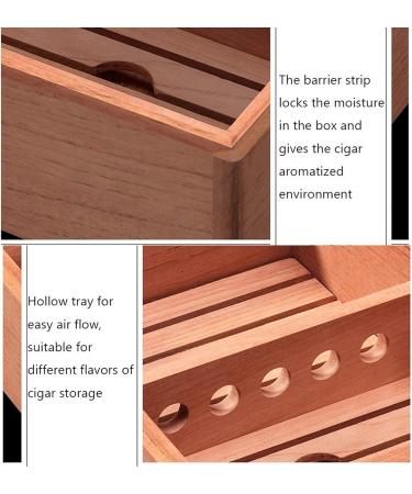 Humidor 50 Cigars Brown with Hygrometer and Humidifier -Convenient Out Box - Buy Online on GoSupps.com