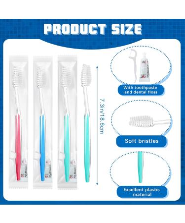 Maxcheck 300 Sets Disposable Toothbrushes with Toothpaste & Dental Floss - Bulk Travel Toothbrush Set for Hotels & Homeless Supplies - Buy Online on GoSupps.com