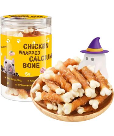 Dog Chicken Wrapped Bones Dog Training Treats for Teeth Cleaning and Fresh Breath Dog Chews for Puppy and Small Dogs 7.05 oz (200 g)