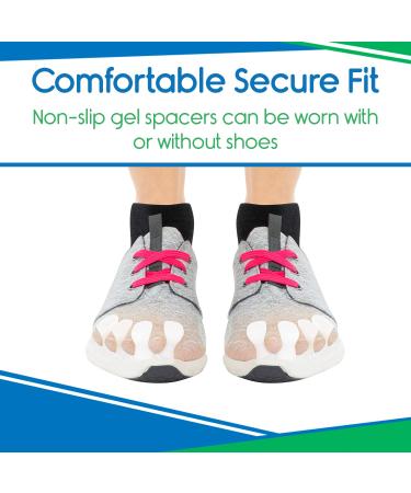 ViveSole Toe Spacer Separators (8 Pcs) for Overlapping Toes - Bunion Pain Relief & Toe Alignment Corrector - Silicone Gel Spreaders for Men and Women - Buy Online on GoSupps.com