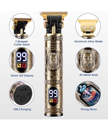 Hair Trimmer Men's Beard Trimmer Hair Trimmer Care Set with LCD Screen Wireless T-Blade Trimmer Rechargeable USB Men's Razor with 3 Guide Combs (#3) - Buy Online on GoSupps.com