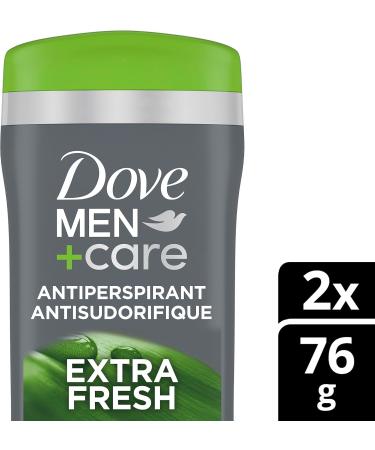 Dove Men + Care Non-Irritant 72H Antiperspirant Deodorant with Vitamin E and 1/4 Moisturizers Extra Fresh 76 g 2 pack - Buy Online on GoSupps.com