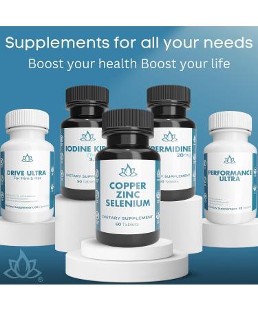 Copper 5mg Zinc 40mg Selenium 200mcg 3 in 1 Formula High Absorption Tablets - 60ct | New World Health Brands - Buy Online on GoSupps.com