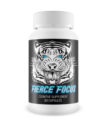 Fierce Focus- Natural Brain Function Support - Memory Focus & Clarity Formula -Optimal Performance Natural Nootropic and Cognitive Support Supplement - DMAE- 30 Capsules
