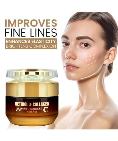 Retinol and Collagen Moisturizer Niacinamide Face Cream for Women with Hyaluronic Acid & Caffeine Improves Skin Elasticity Repairs Barrier Anti Aging Reduces Wrinkles Improves Firmness 1.764oz - Buy Online on GoSupps.com
