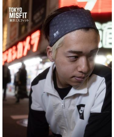 Tokyo Misfit Asanoha Black Headband - Unisex Sweat Band for Workout, Yoga, Running & Sports - Buy Online on GoSupps.com