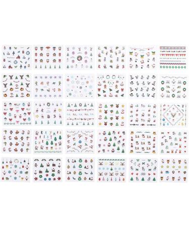 Brishow Christmas Nail Stickers 30 Sheets Nail Polish Stickers Self-Adhesive Nail Art Decals Full Wraps Nail Art Designs for Women Girls - Buy Online on GoSupps.com