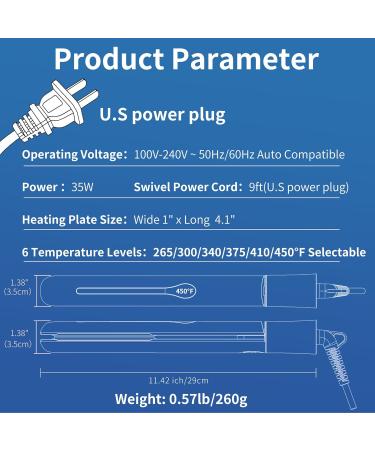 NITION Professional Salon Hair Straightener Argan Oil Tourmaline Ceramic Titanium Straightening Flat Iron for Healthy Styling,LCD 265F-450F - 1 inch Plate Champagne Gold - Dual Voltage  - Buy Online on GoSupps.com