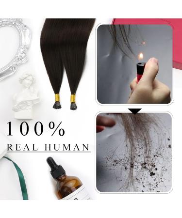 Moresoo Real Hair Extensions - Dark Brown I Tip Extensions | Keratin Bonds for Thin Hair | 18 Inch Hot Fusion #2 - 40g/50s - Buy Online on GoSupps.com