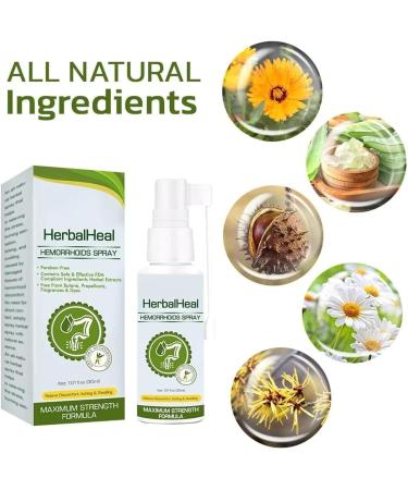 GFOUK Herbalheal Hemorrhoids Spray Natural Herbal Hemorrhoids Spray Hemocare Herbal Hemorrhoids Spray Fast Relief of Hemorrhoids and Anal Fissures 30ML (2Pcs) - Buy Online on GoSupps.com