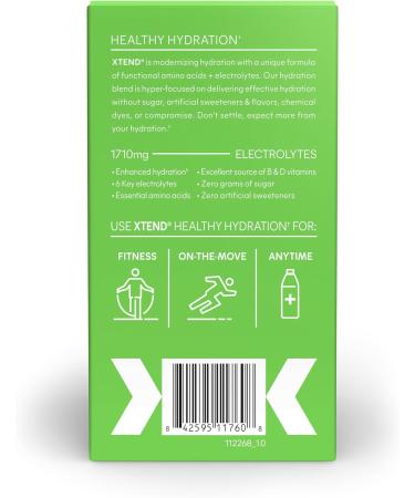 Buy XTEND Healthy Hydration Lemon Lime | Zero Sugar Electrolyte Drink Mix | 6 Electrolytes & Amino Acids | NSF Certified | 15 Servings Pack of 1 - Buy Online on GoSupps.com
