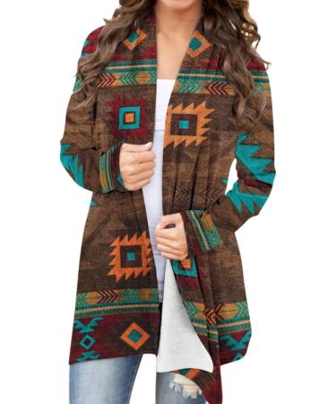 Long Shirt Outerwear Top Thin Warm Knitted Coat Women's Blouse V-Neck Shirt Tunic Long Women's Tunic Women's Shirt Casual Checked Shirt Women's Winter Chunky Knit Jacket A-brown M - Buy Online on GoSupps.com