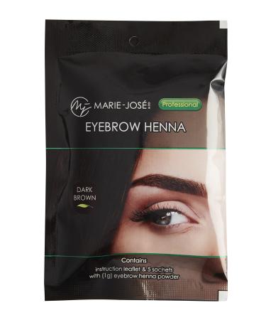 Henna Eyebrow Dye Dark Brown - 50 applications - Henna for Brow Coloring - Professional Henna Brow Tint - 5 sachets (0.18 oz/ 5g)