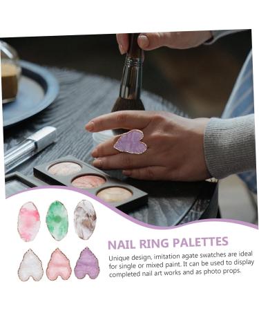 6 pi ces Palette Nail Art R sine pour M lange Ongles Plateau Cosm tique Multifonctionnel pour Peinture et Design Pratique Porter Au Doigt - Buy Online on GoSupps.com