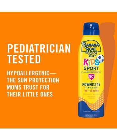 Banana Boat Kids Sport Sunscreen Spray SPF 50 - Twin Pack | Sting-Free, Tear-Free, Reef Friendly | Broad Spectrum Protection | 6oz - Buy Online on GoSupps.com