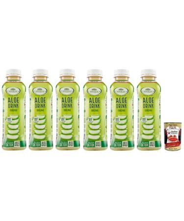 L'Angelica Original Set of 6 dietary supplements based on aloe juice and aloe pulp Disposable PET bottle 500 ml + 400 g Gourmet Italian Gourmet Polpa di Pomodoro