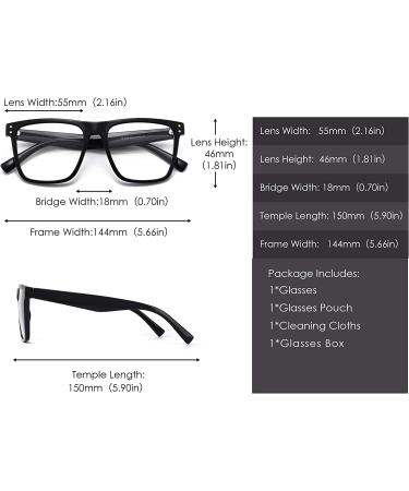 GLINDAR Blue Light Blocking Glasses - Oversized Square Computer Glasses for Women Men, Reduce Eye Strain, Black - Buy Online on GoSupps.com