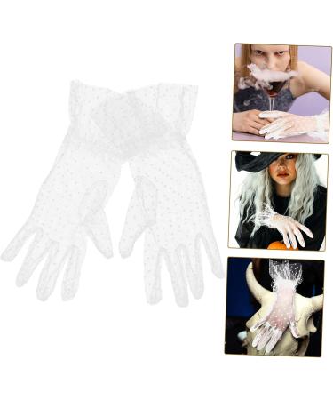 minkissy 1 Pair Black Gloves Cocktail Lace Gloves Bridal Mesh Gloves Women Short Lace Gloves Tea Party Short Gloves Tea Party Lace Gloves Party Gloves Women's Prom White Accessories - Buy Online on GoSupps.com