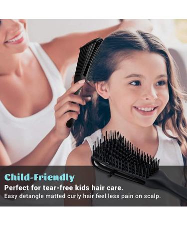 Detangling Brush Set for Curly Hair with Scalp Massager and Rat Tail Comb - Includes 5 Hair Clips - for Women, Men, Kids - Wavy, Natural, Thick, Thin, Wet Hair - Nylon Bristles - Styling Brush - Buy Online on GoSupps.com